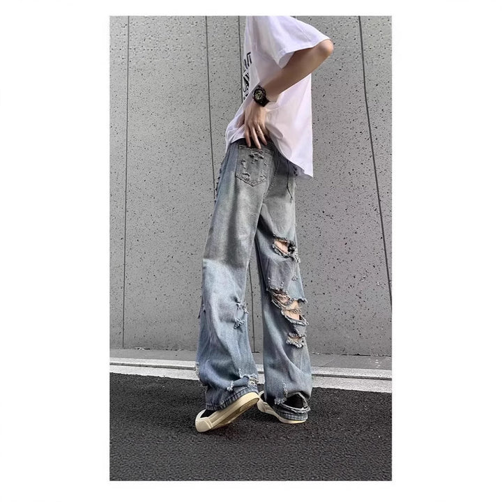 Women's Stylish Destroyed Baggy Jeans Mune Fashion