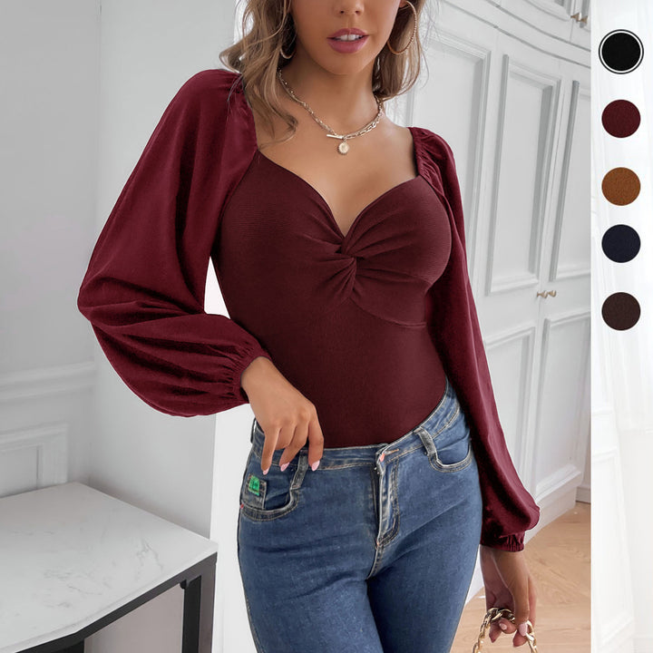 Women Elegant Bodys with Puff Sleeves Mune Fashion