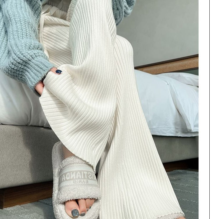 Women's Flowing Ribbed Knit Trousers Mune Fashion