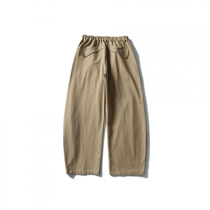 Men's Wide Utility Pants with Elastic Waistband and Distinctive Seam Panels Mune Fashion