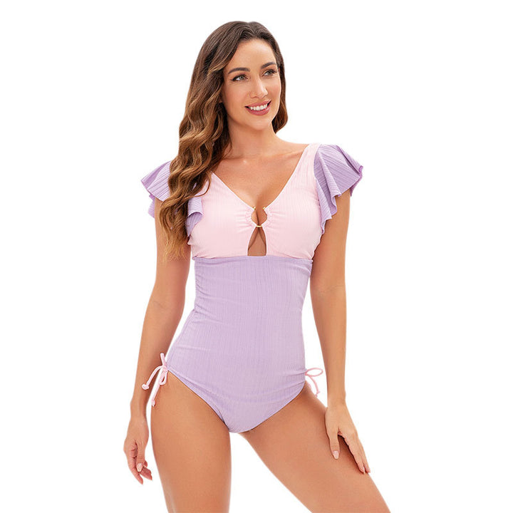 Women's One-Piece Swimsuit with Ruffles and Unique Design Mune Fashion