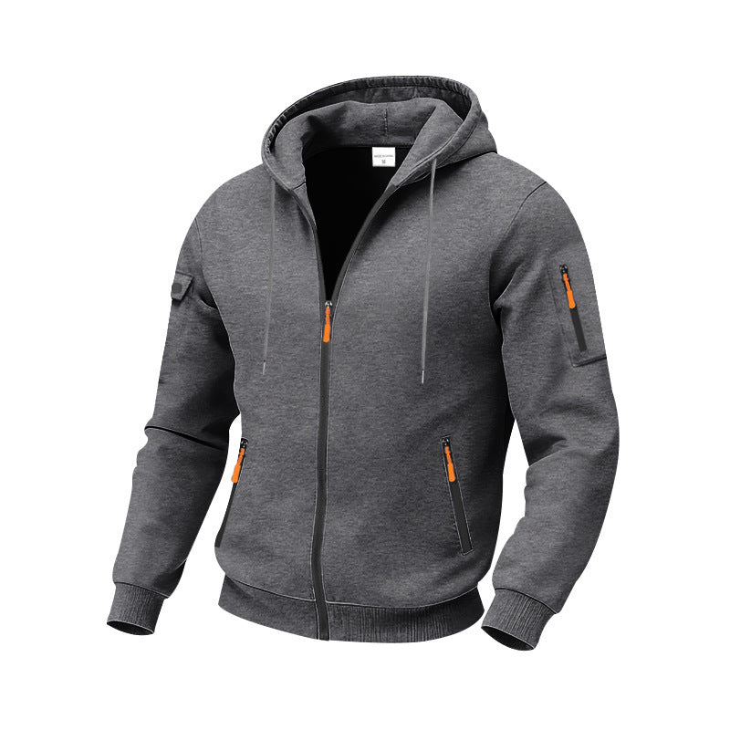 Men's nano functional hoodie sweatshirt jacket with full zip, arm pocket, and water-repellent zippers Mune Fashion