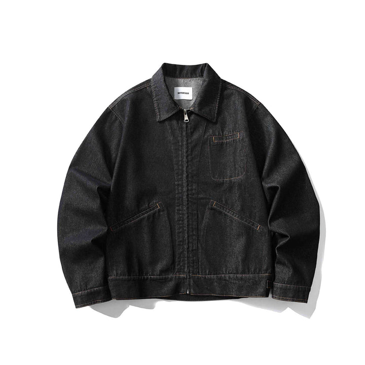 Unisex Boxy Jeans Jacket with Continuous Zip and Workwear Pockets Mune Fashion