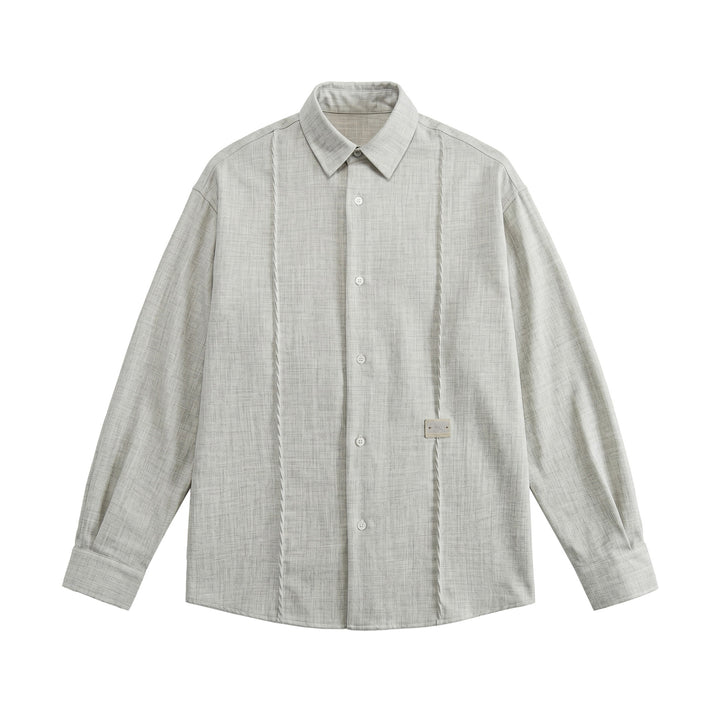 Men's Oversized Shirt Jacket in Light Denim Look with Visible Decorative Seams Mune Fashion