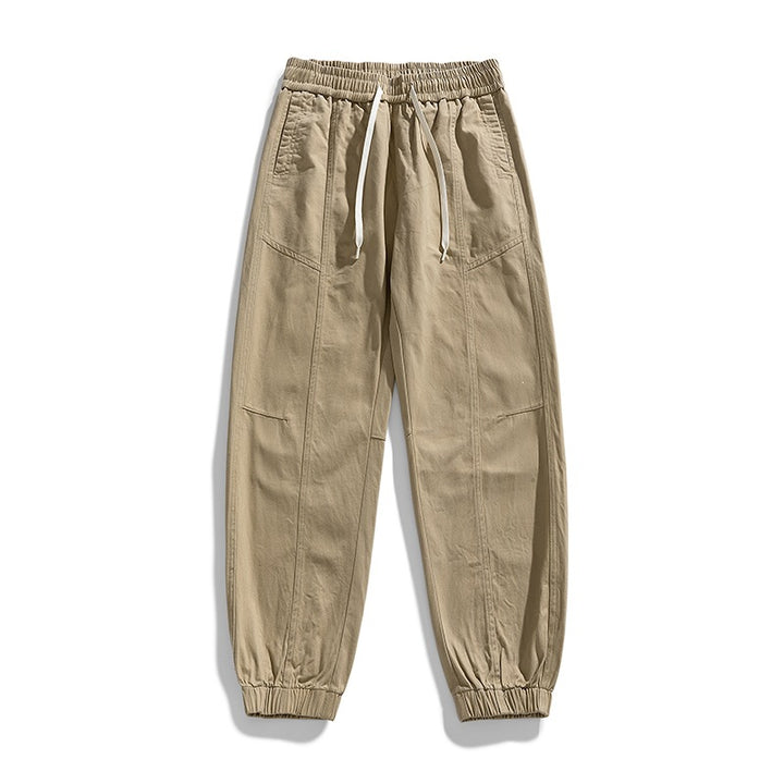 Men's Oversized Utility Jogging Pants made of sturdy cotton blend with drawstring waistband, side cargo pockets & ribbed cuffs Mune Fashion