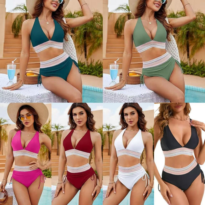 Women High-Waisted Bikini with Elastic Design Mune Fashion