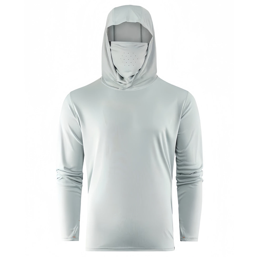 Men's Functional Long Sleeve Hoodie with Integrated Face Protection