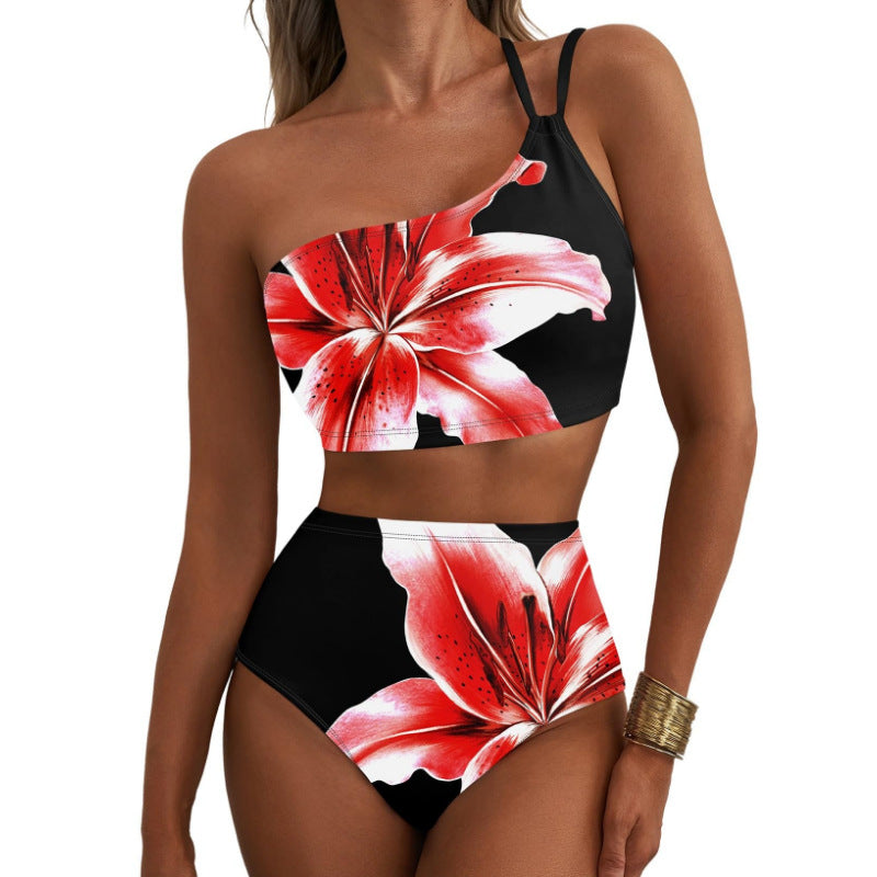 Women's Crop Top Bikini Set with Floral Design Mune Fashion