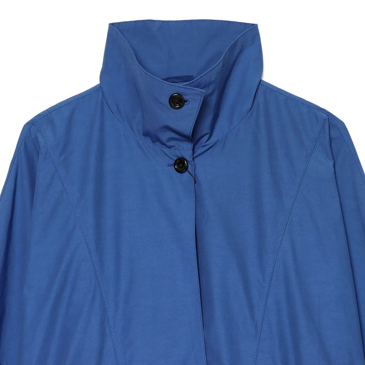 Women's Light Cropped Transitional Jacket with High Stand-Up Collar, Tailored Drawstring and Patch Pockets Mune Fashion