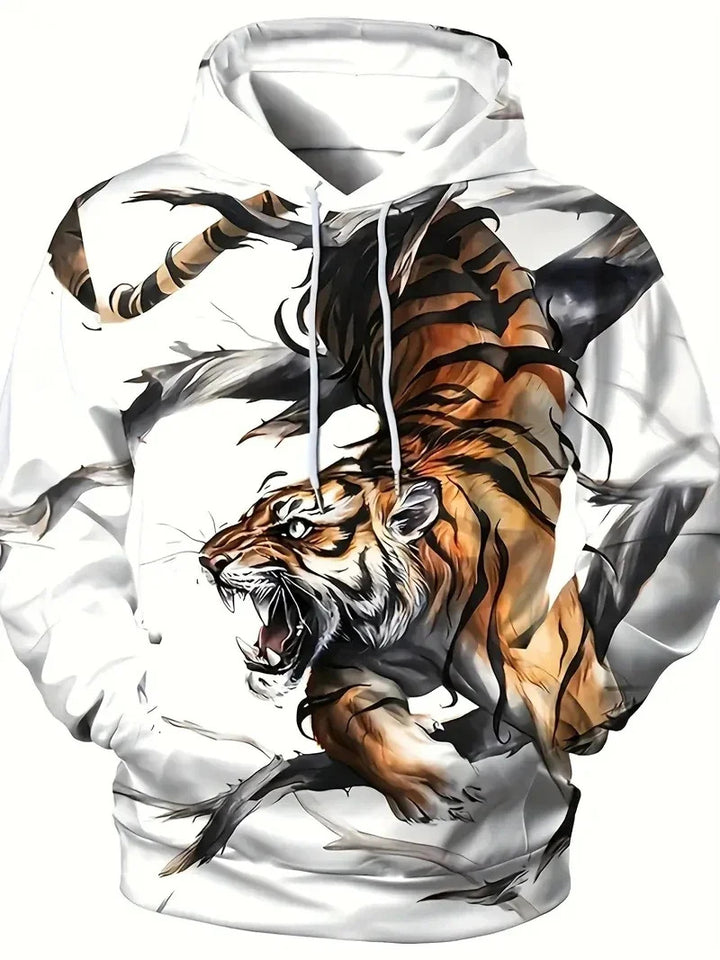 Women's Hoodie with Wolf and Butterfly Motif Mune Fashion