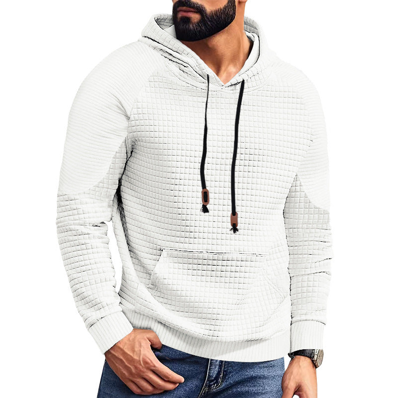 Men's quilted hoodie with square structure and kangaroo pocket Mune Fashion