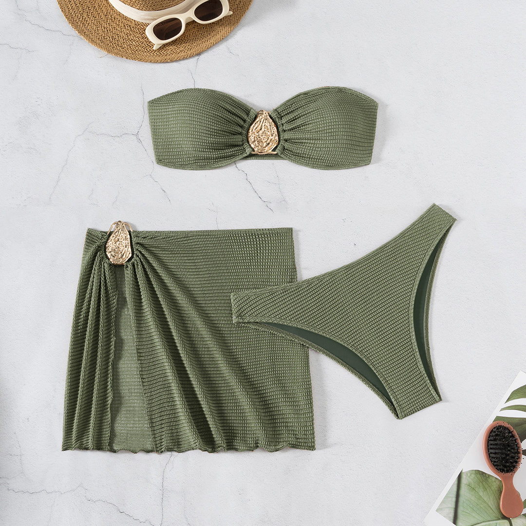 Ladies Bandeau Bikini Set with stylish pleat detail Mune Fashion