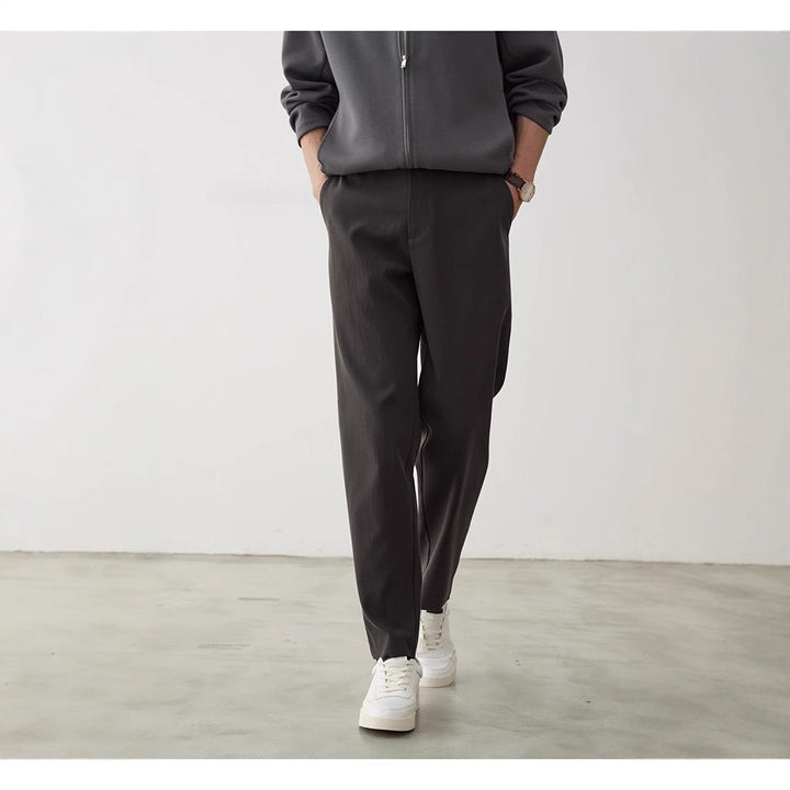 Men's relaxed fit chinos with shortened leg length and subtle pleat Mune Fashion