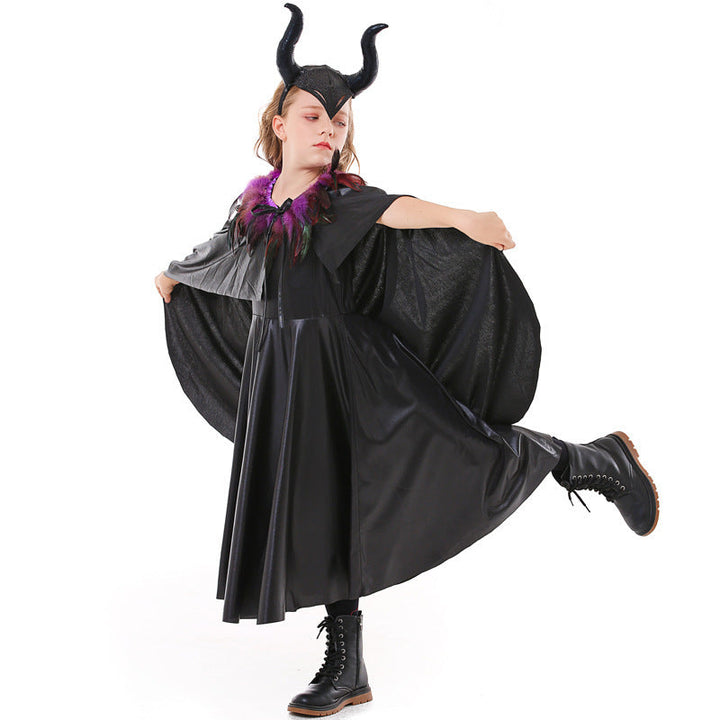 Girls Enchanted Magical Creature Costume with Hood and Shimmering Tulle Mune Fashion
