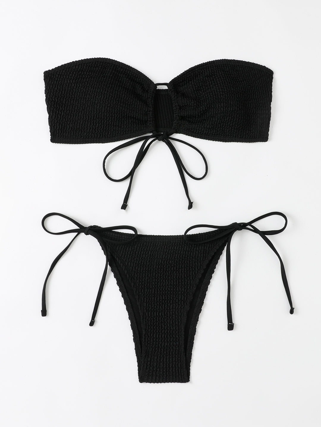 Women's bandeau bikini set with Velcro closure and adjustable ties Mune Fashion