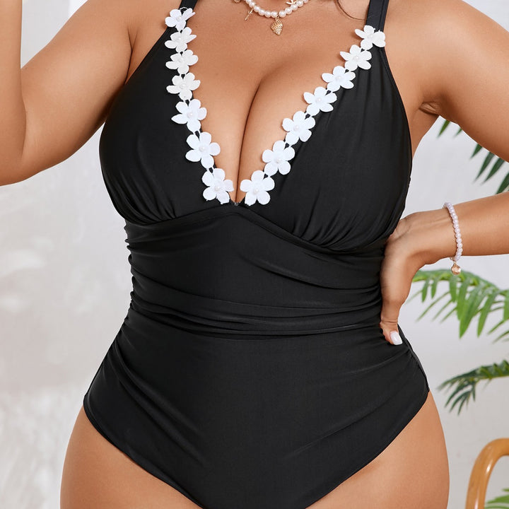 Women's one-piece swimsuit with floral embellishments Mune Fashion
