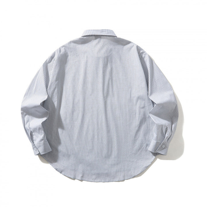 Unisex Lightweight Checked Overshirt with Shirt Collar, Side Pockets, and Curved Hem Mune Fashion
