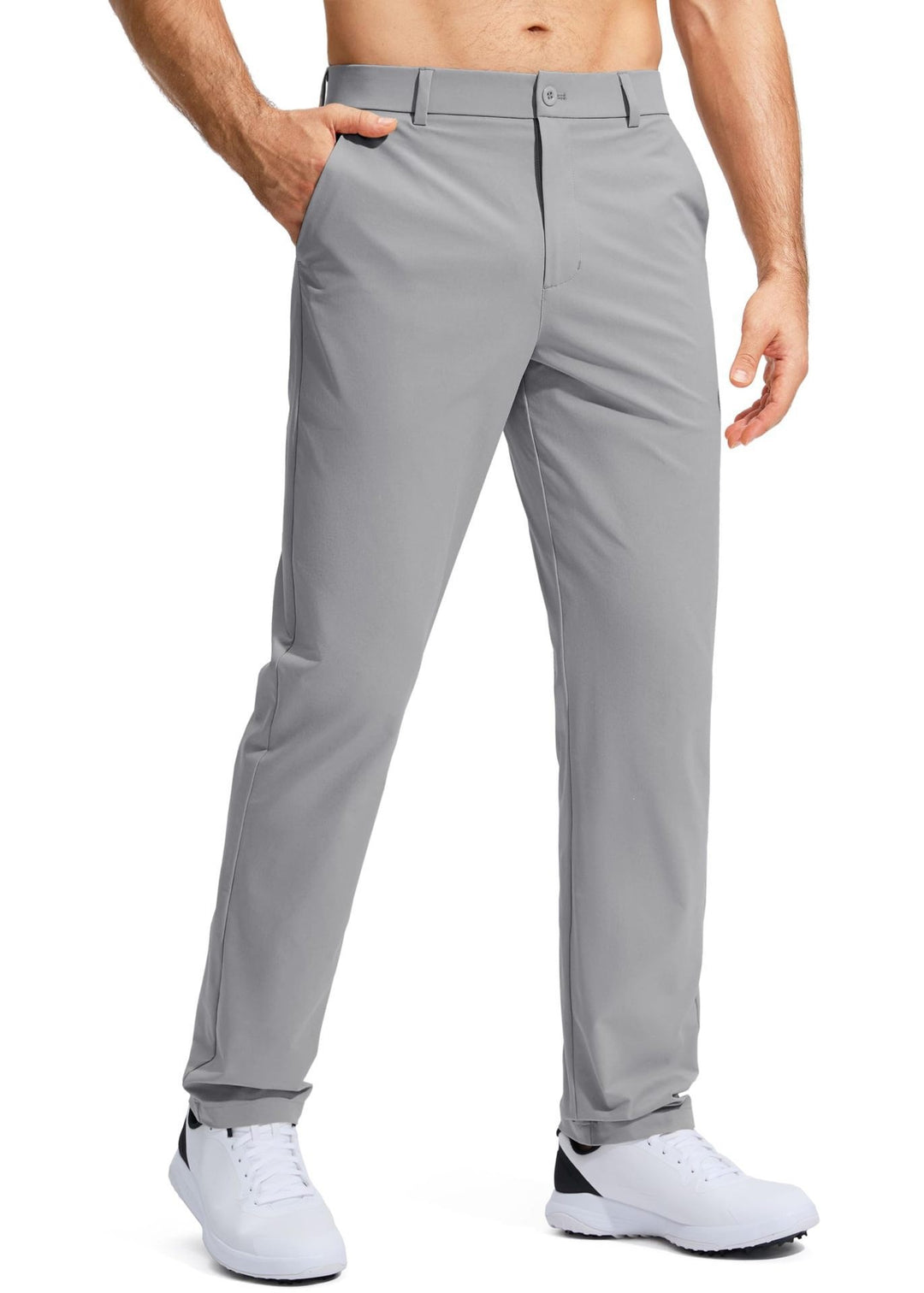 Men's elastic golf twill pants with straight cut, wrinkle-free material and concealed zipper pocket Mune Fashion