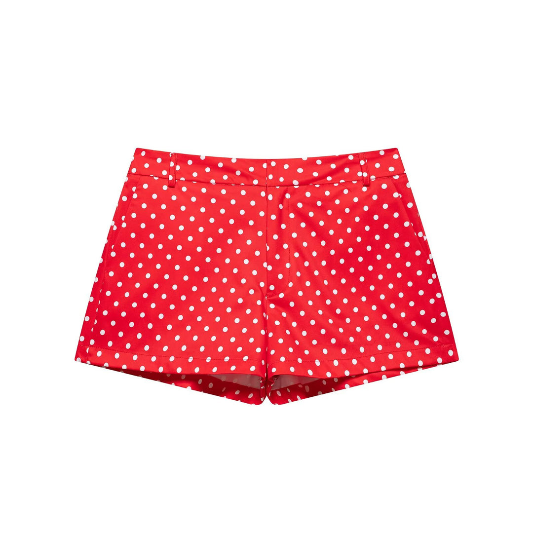 Women's wide High-Waist flared trousers with polka dot print and elastic waistband Mune Fashion
