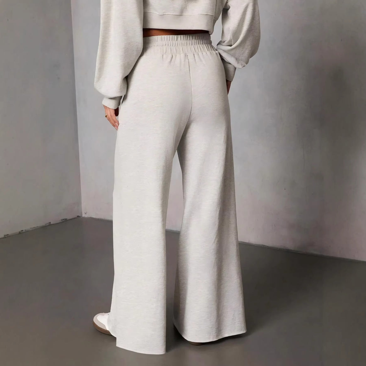 Women Wide High-Waist Lounge Pants with Drawstring and Side Pockets Mune Fashion