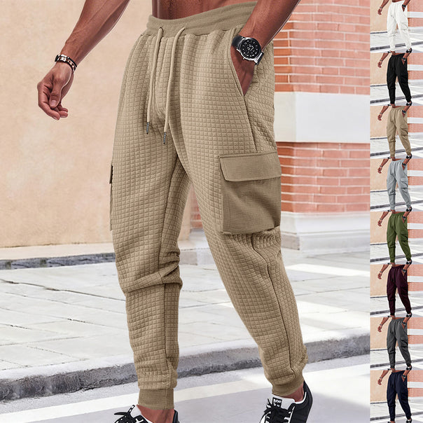 Men's quilted thermo lounge pants with functional pockets, drawstring and elastic waistband Mune Fashion