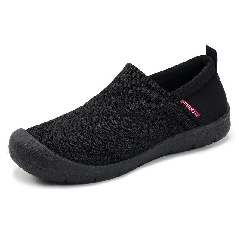Ladies nan breathable knitted slip-on comfort half shoe with elastic shaft and shock-absorbing EVA sole Mune Fashion