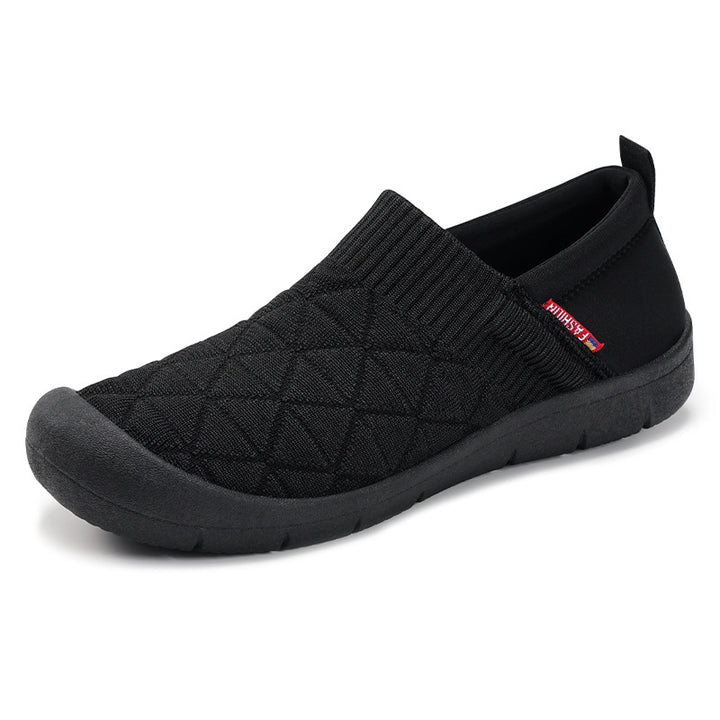 Ladies nan breathable knitted slip-on comfort half shoe with elastic shaft and shock-absorbing EVA sole Mune Fashion