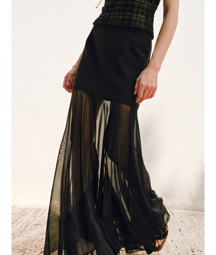 Ladies Elegant Midi Skirt made of delicate Chiffon Mune Fashion
