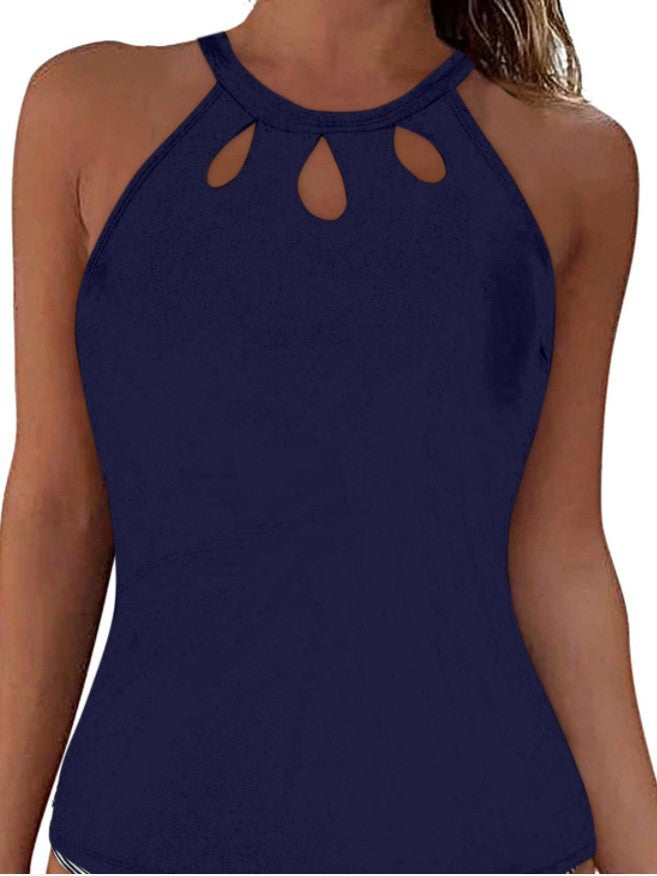 Ladies sporty tankini top with fashionable round neckline and cut-outs Mune Fashion