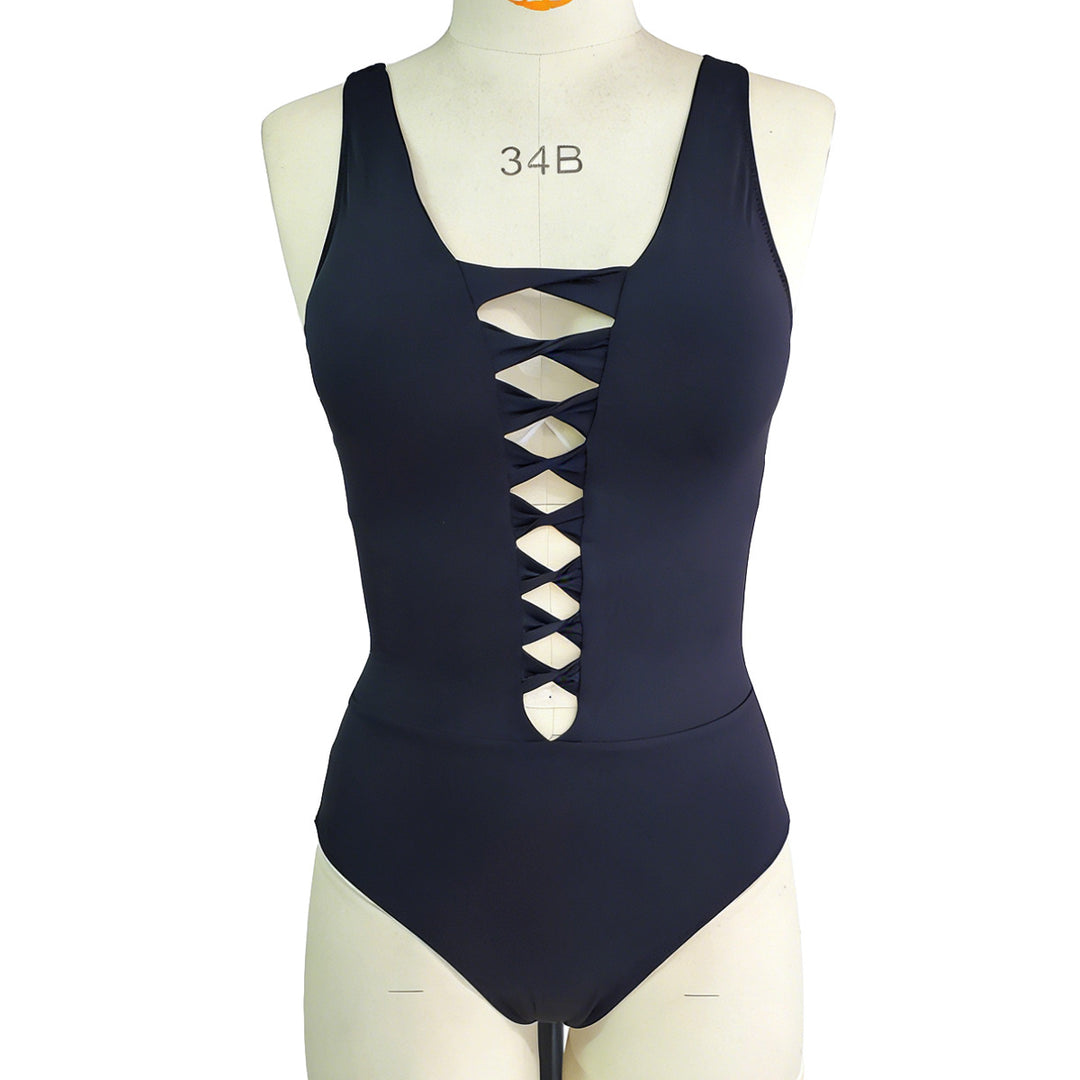 Women's One-Piece Swimsuit with Sophisticated Lacing Mune Fashion