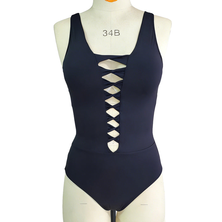 Women's One-Piece Swimsuit with Sophisticated Lacing Mune Fashion