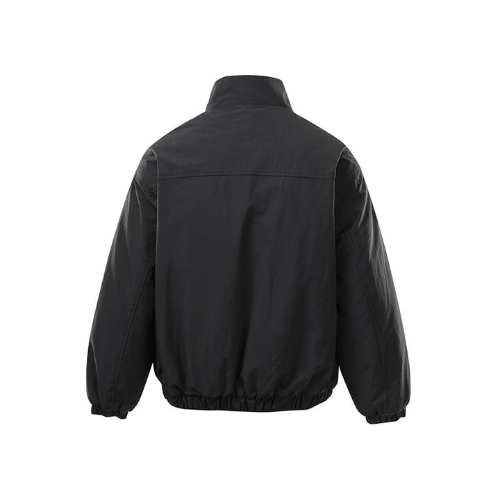 Unisex Boxy Zip Blouson Jacket with windproof microfiber cover, high stand-up collar and two-way zipper Mune Fashion