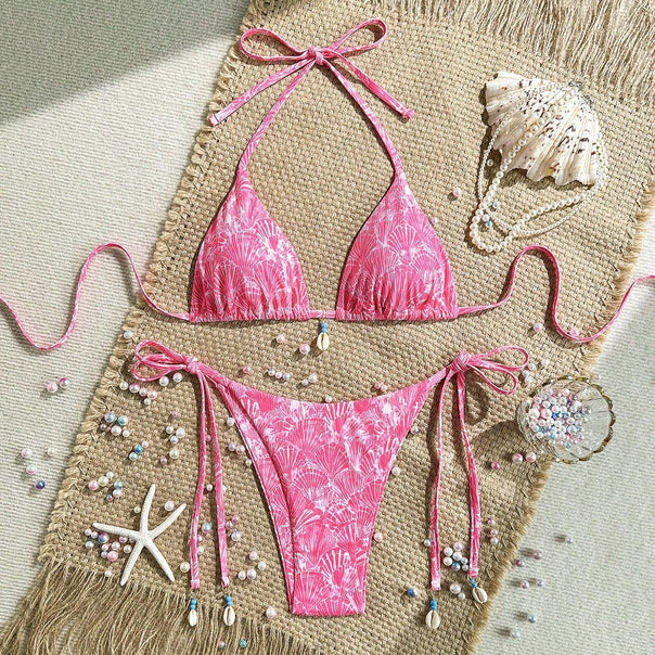 Women's Triangle Bikini with Shell Details Mune Fashion