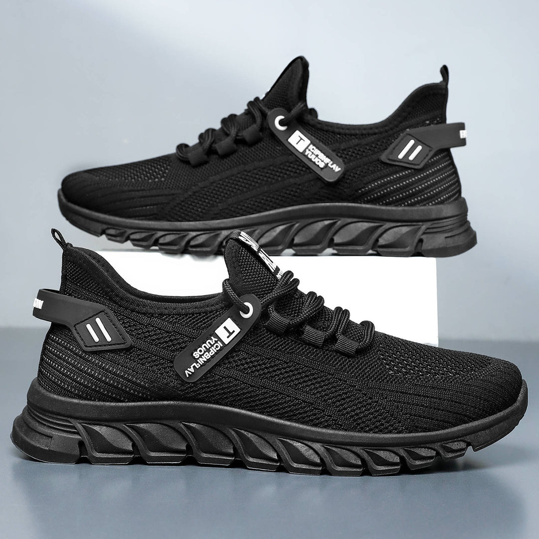 Men's breathable knit chunky sneaker with elastic entry, stable cushioning sole and pull tab Mune Fashion