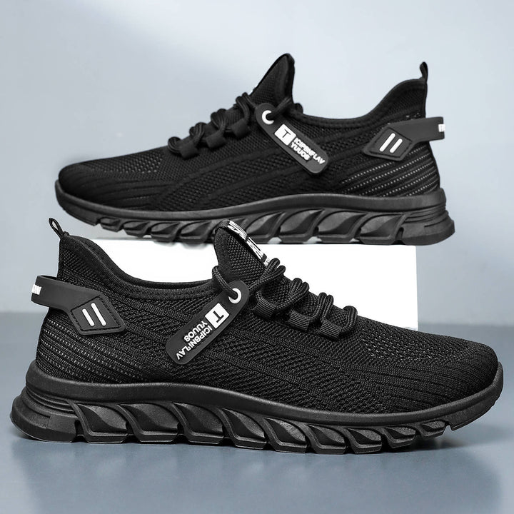 Men's breathable knit chunky sneaker with elastic entry, stable cushioning sole and pull tab Mune Fashion