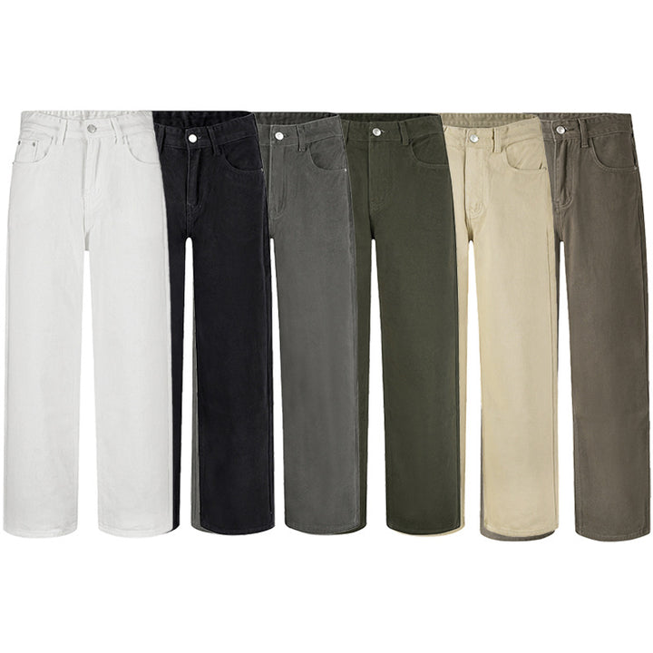 Men's Loose-Fitting Five-Pocket Denim Pants in Straight Palazzo Cut Mune Fashion