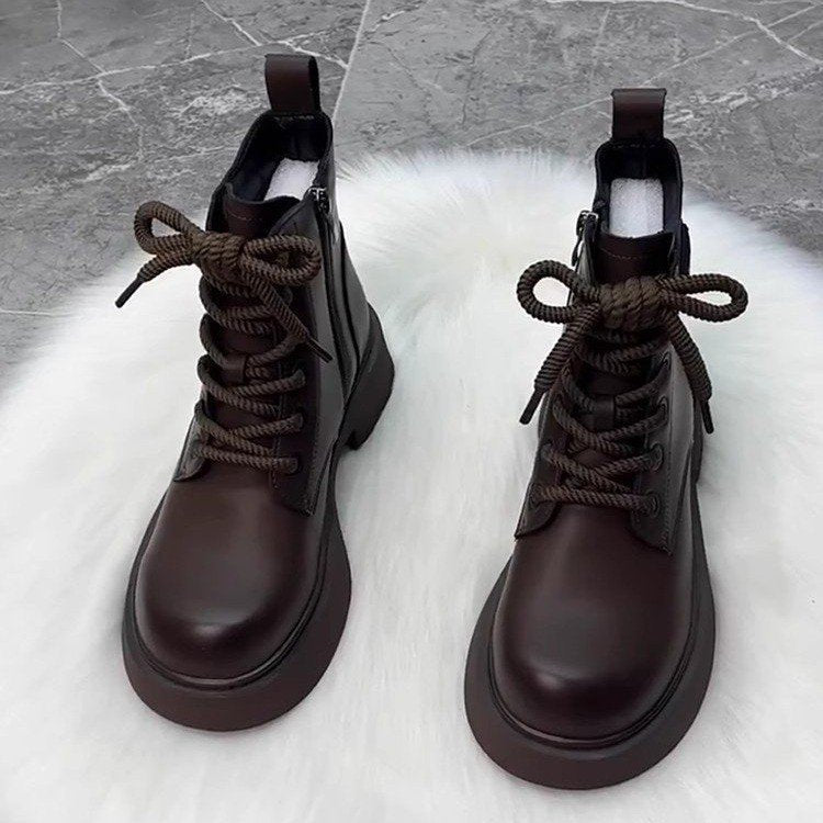 Women's Stylish and Sturdy Lace-up Boots Mune Fashion