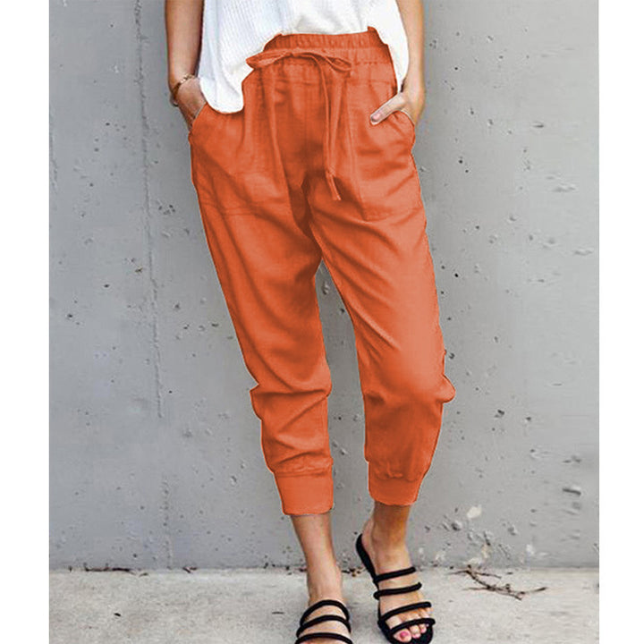 Women's jogging pants with elastic waistband, drawstring and leg cuffs Mune Fashion