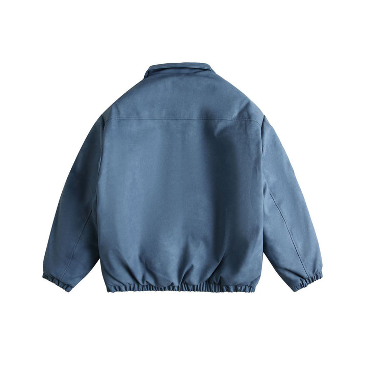Men's Boxy Suede-Effect Blouson Jacket with Applied Flap Pockets Mune Fashion