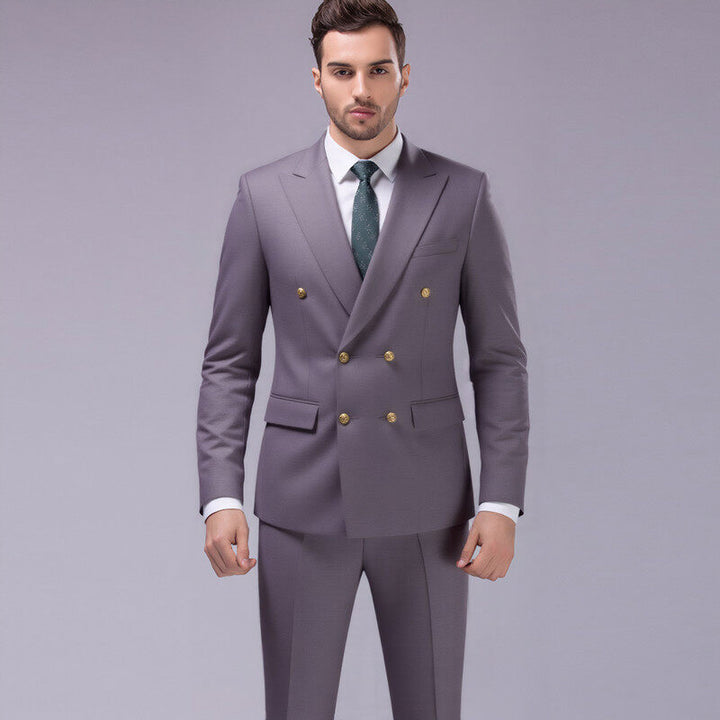 Men's double-breasted evening blazer with decorative buttons, slim silhouette and elegant finish Mune Fashion