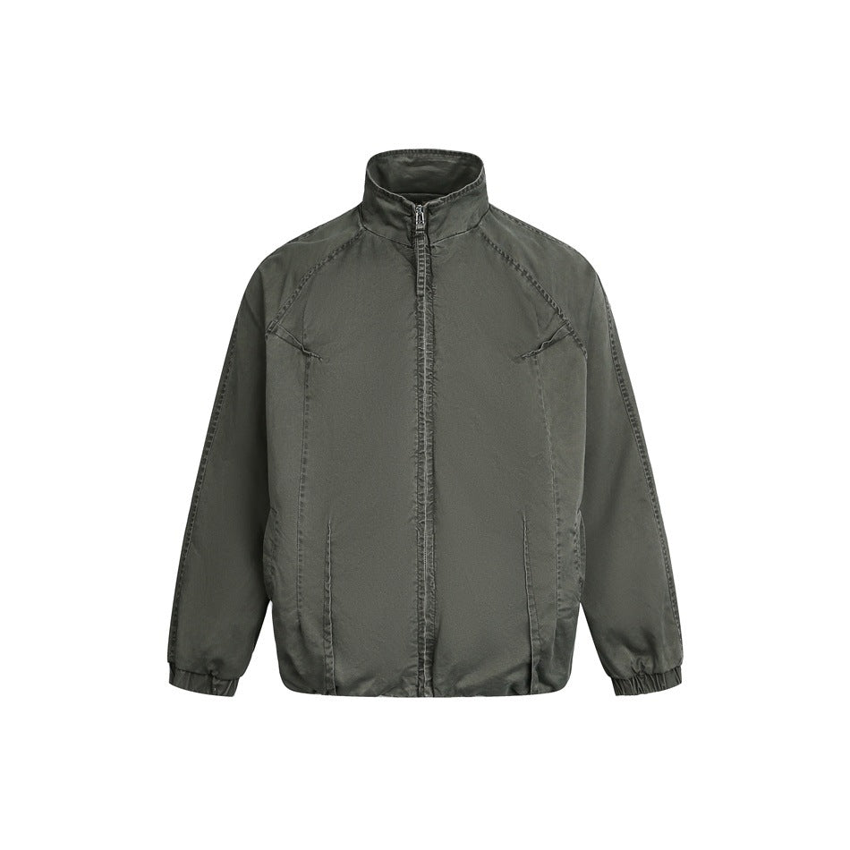 Unisex Lightweight Boxy Windbreaker with High Stand Collar, Full Zip and Elastic Hem Mune Fashion