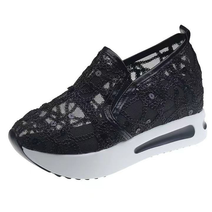 Women's platform sneaker with hidden wedge and pointed embellishment Mune Fashion