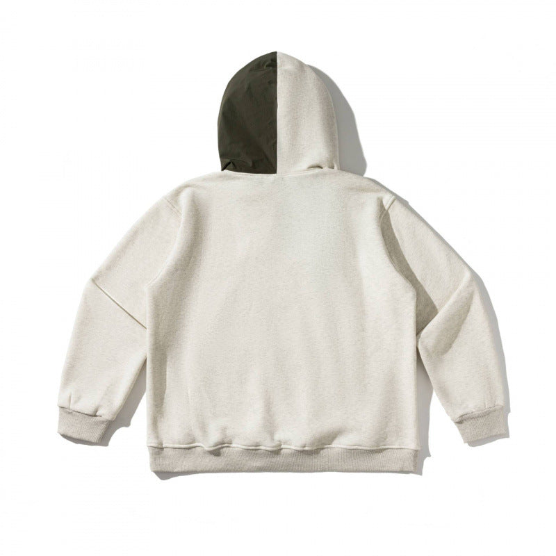 Unisex Oversize Hoodie with Contrast Insert, Snap Button Placket and Kangaroo Pocket Mune Fashion