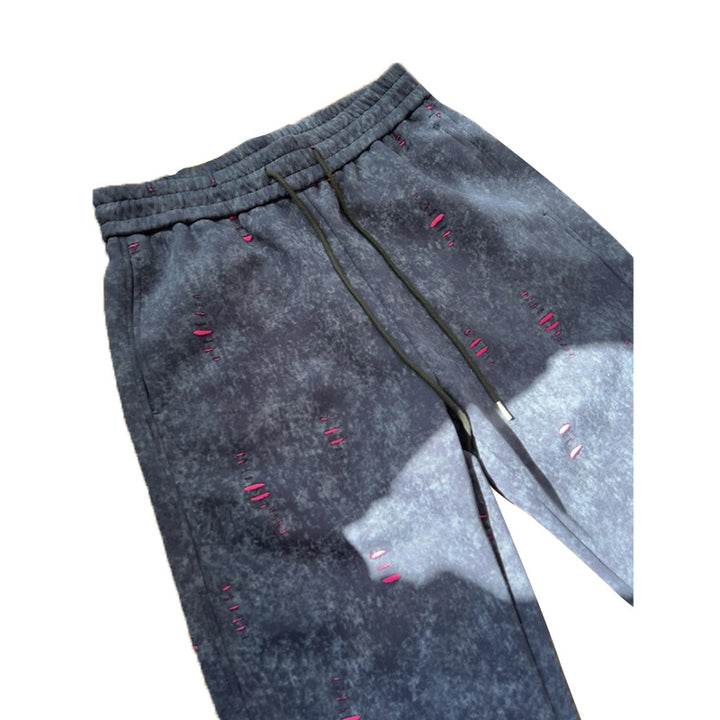 Men's Oversized Cord Pants with Distressed Details, Wide Leg and Drawstring Mune Fashion