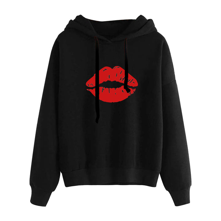 Women's casual oversized hoodie with heart and paw print, drawstring and ribbed cuffs Mune Fashion