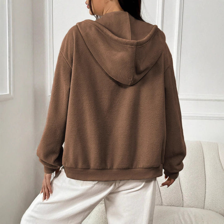 Women's Fleece Jacket with Hood and Practical Pockets Mune