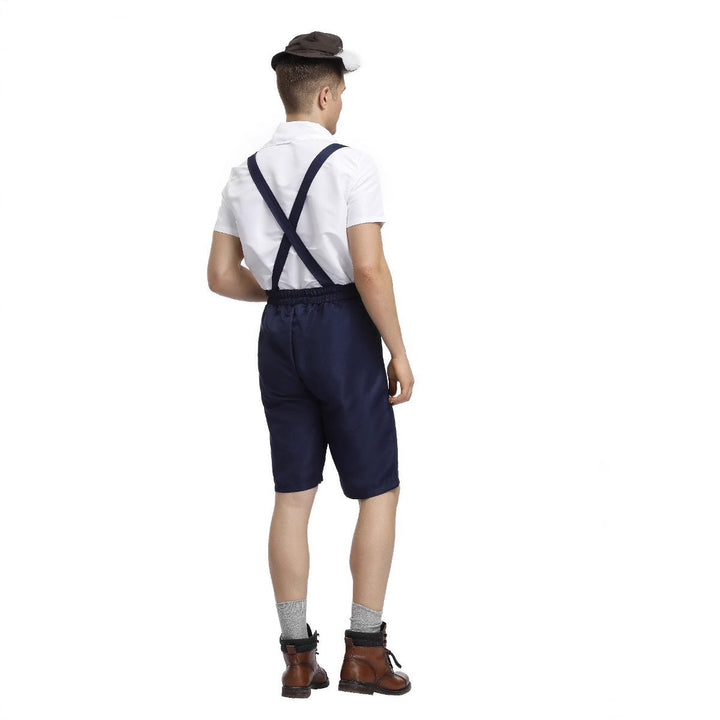 Men's traditional Oktoberfest leather shorts with adjustable straps and decorative embroidery Mune Fashion