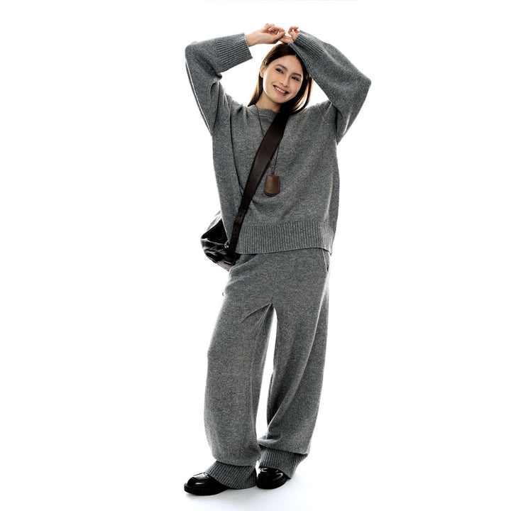 Women's Soft Knit Lounge Pants with Wide Leg and Side Pockets Mune Fashion