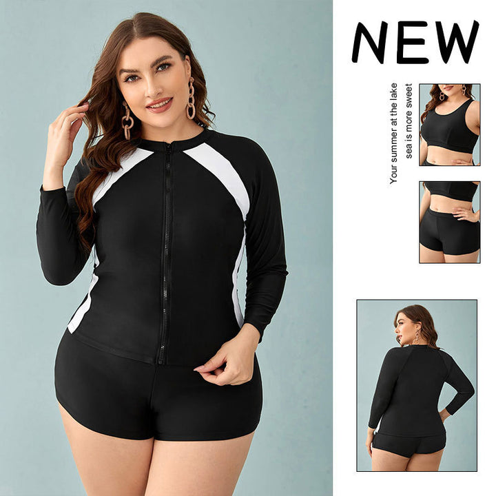 Women's UV protection sports swimsuit with long sleeves and short pants Mune Fashion