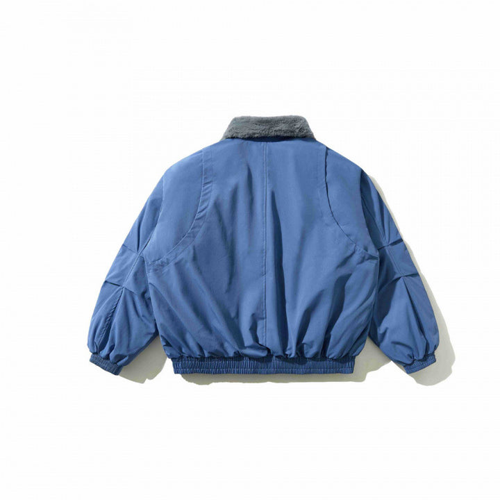Men's short-cut quilted bomber jacket with fixed faux fur collar and tailored hem Mune Fashion